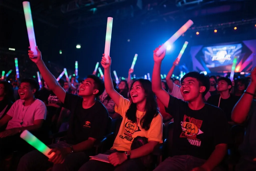 东南亚社区青年在电竞赛事中欢呼